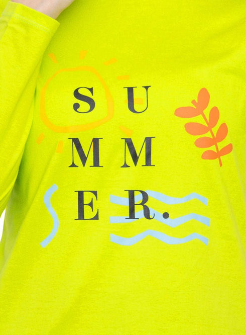 Lime Punch Printed Long - Sleeve Design 35 - Khotwh